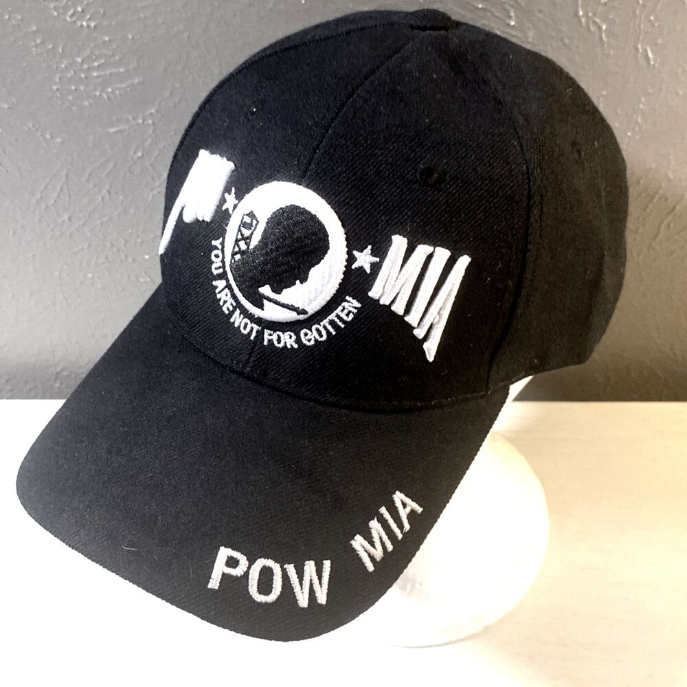 POW MIA Black You Are Not Forgotten Trucker Hat Adjustable Cap